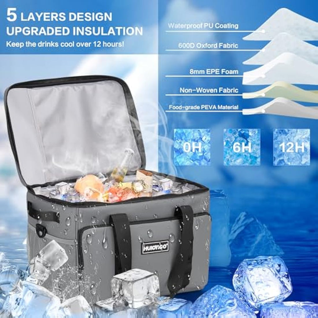 Hulongo 30L Insulated Cooler Bag – Leakproof Waterproof Thermal Bag