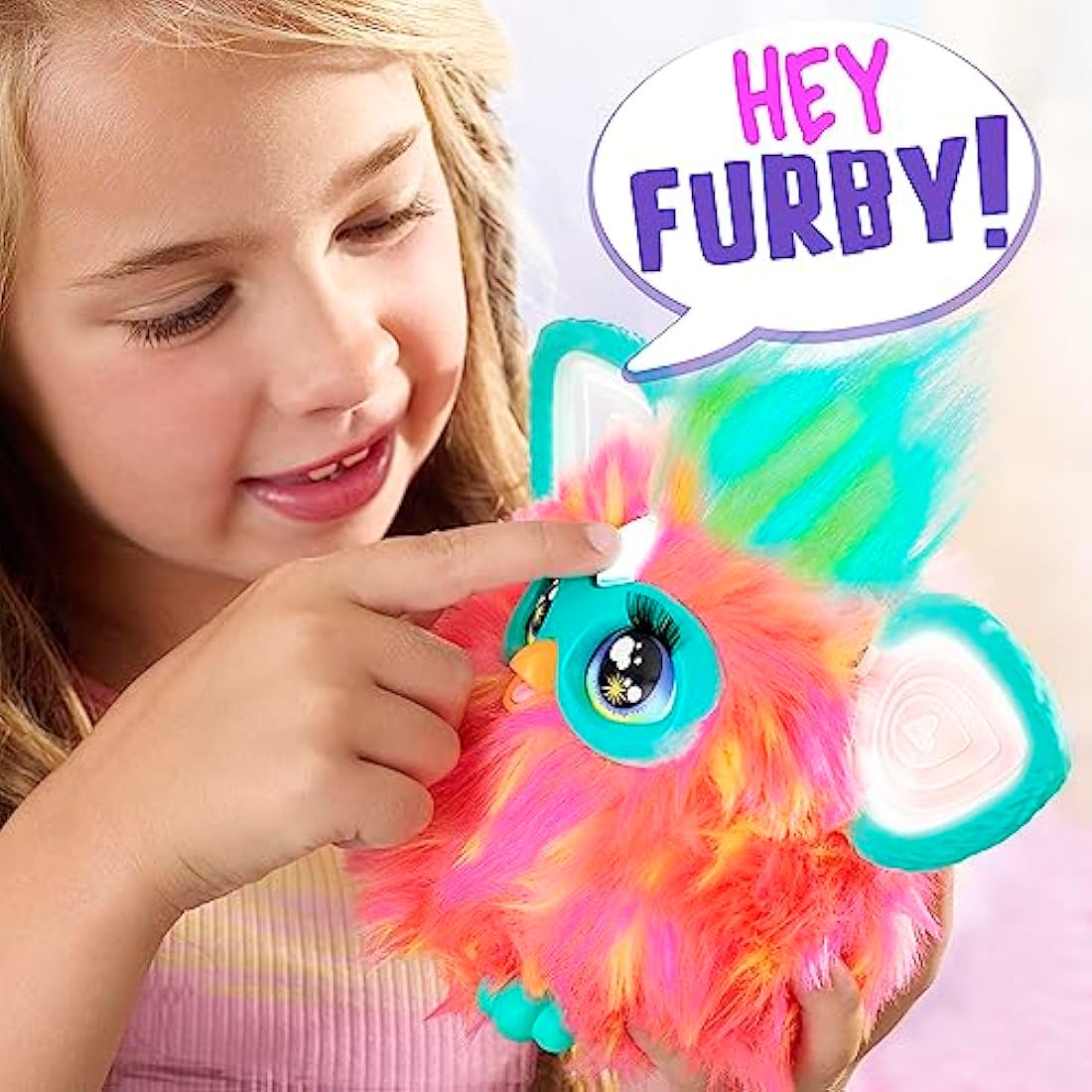 Furby Coral Interactive Plush Toy – 6-Inch Talking Electronic Pet