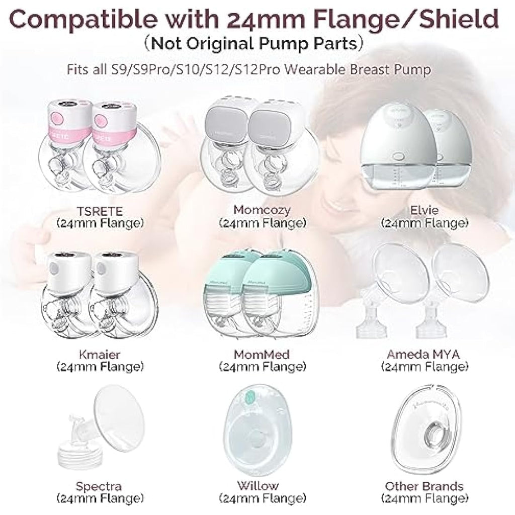 Semai 21mm Breast Pump Flange Inserts for Medela & Momcozy - 4 Pack