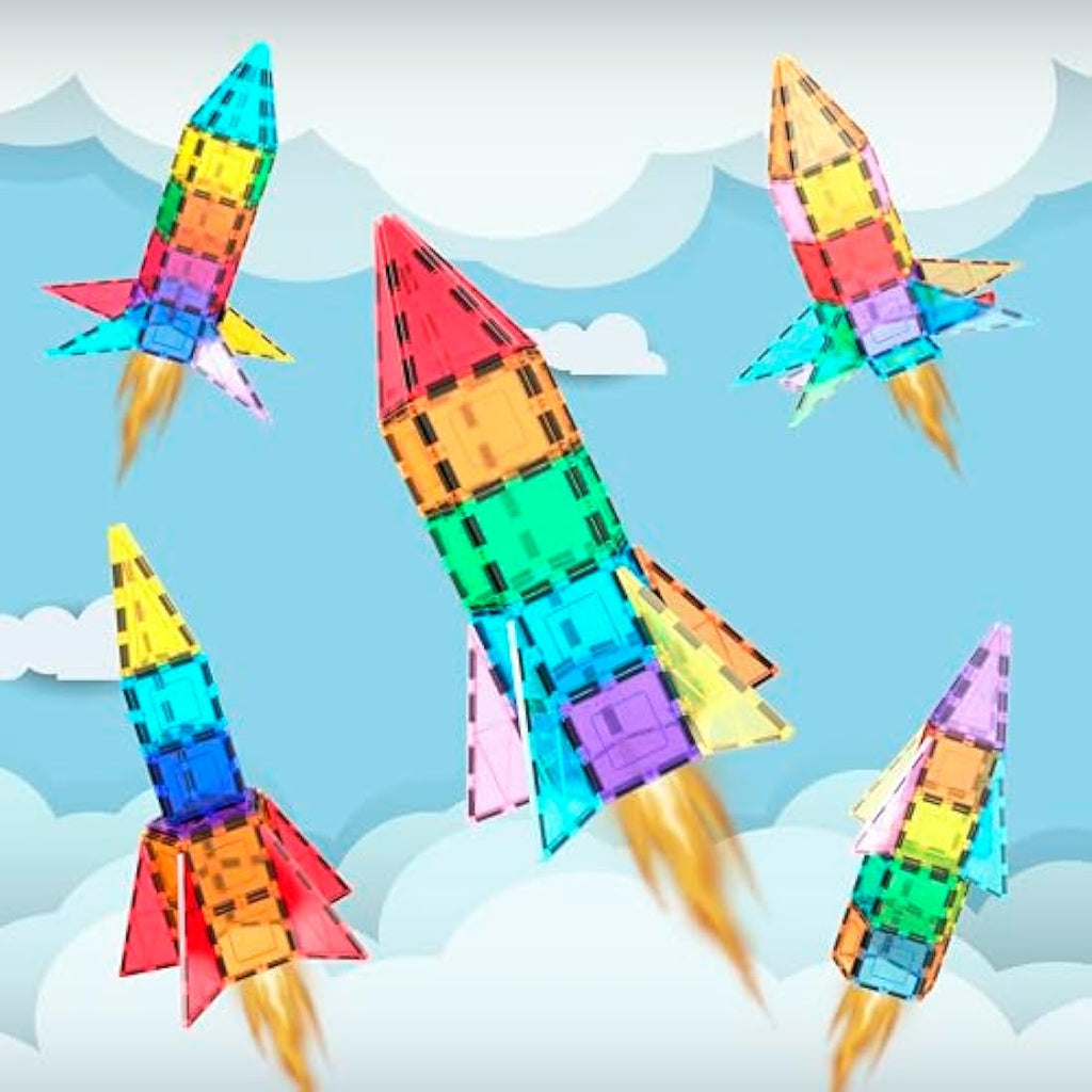 PicassoTiles Magnetic Building Block Rocket Booster STEM Toy Set - PT32