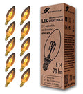 greenandco E14 C35 Vintage LED Filament Bulb - 1800K Warm White - 10-Pack