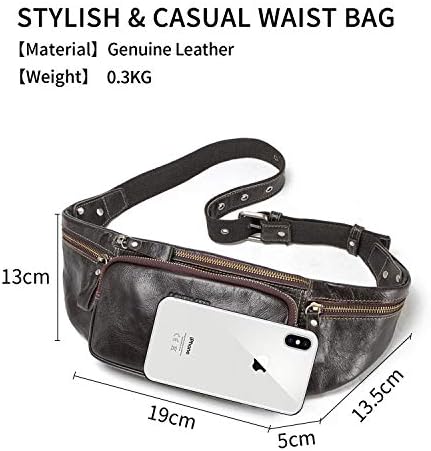 Jolof Store Men's Leather Waist Pack – Waterproof Business Sling Bag