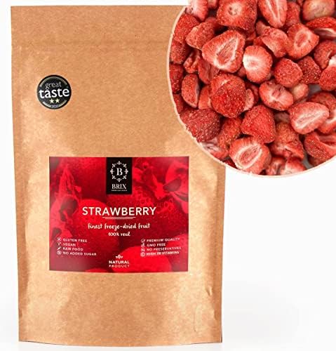 BRIX Freeze Dried Strawberry Halves | 100% Natural Vegan Snack - 300g