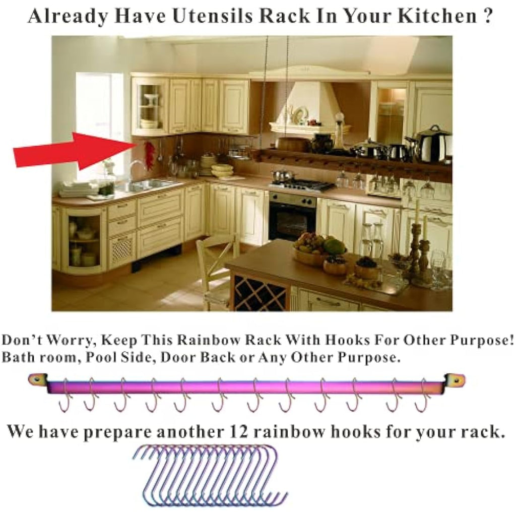 Kyraton Rainbow Stainless Steel Kitchen Utensils Set - 37 Pieces