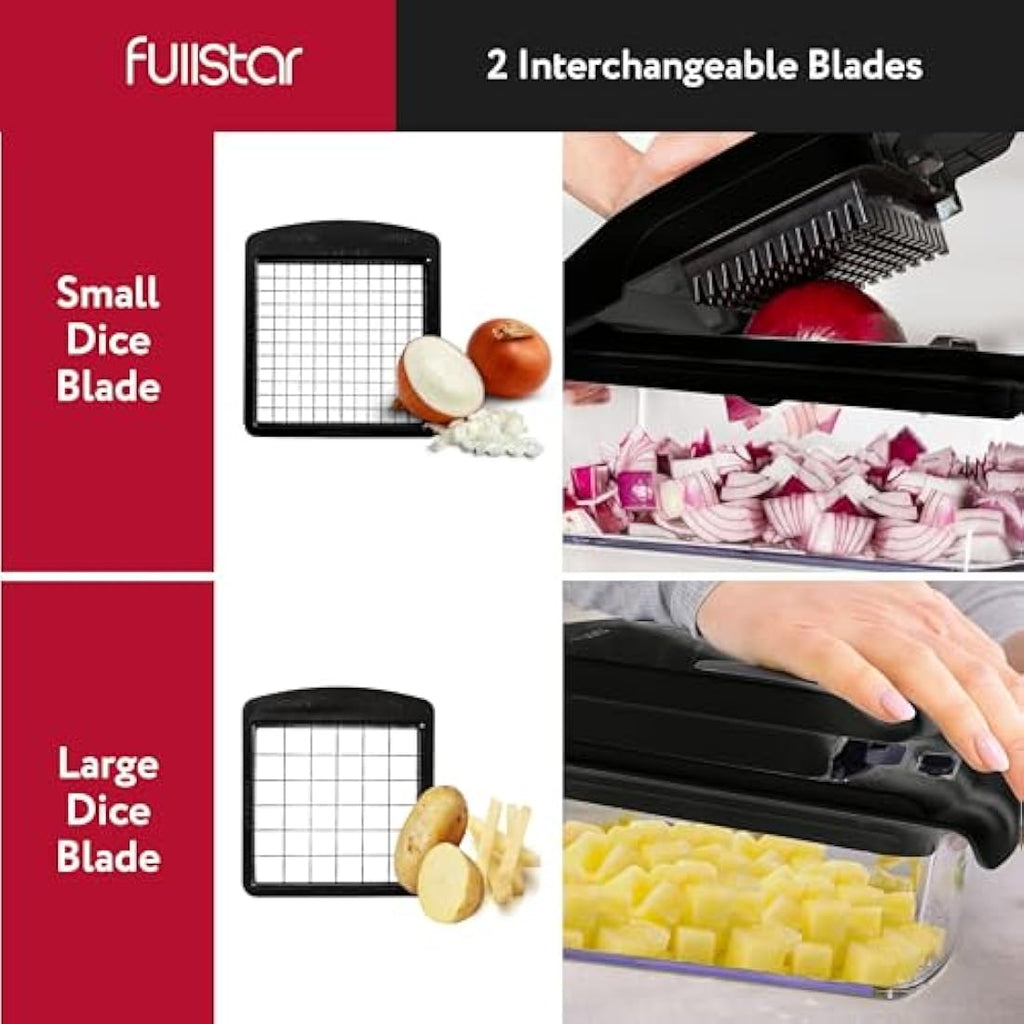 Fullstar 2-in-1 Vegetable Chopper – Stainless Steel Food Dicer and Slicer