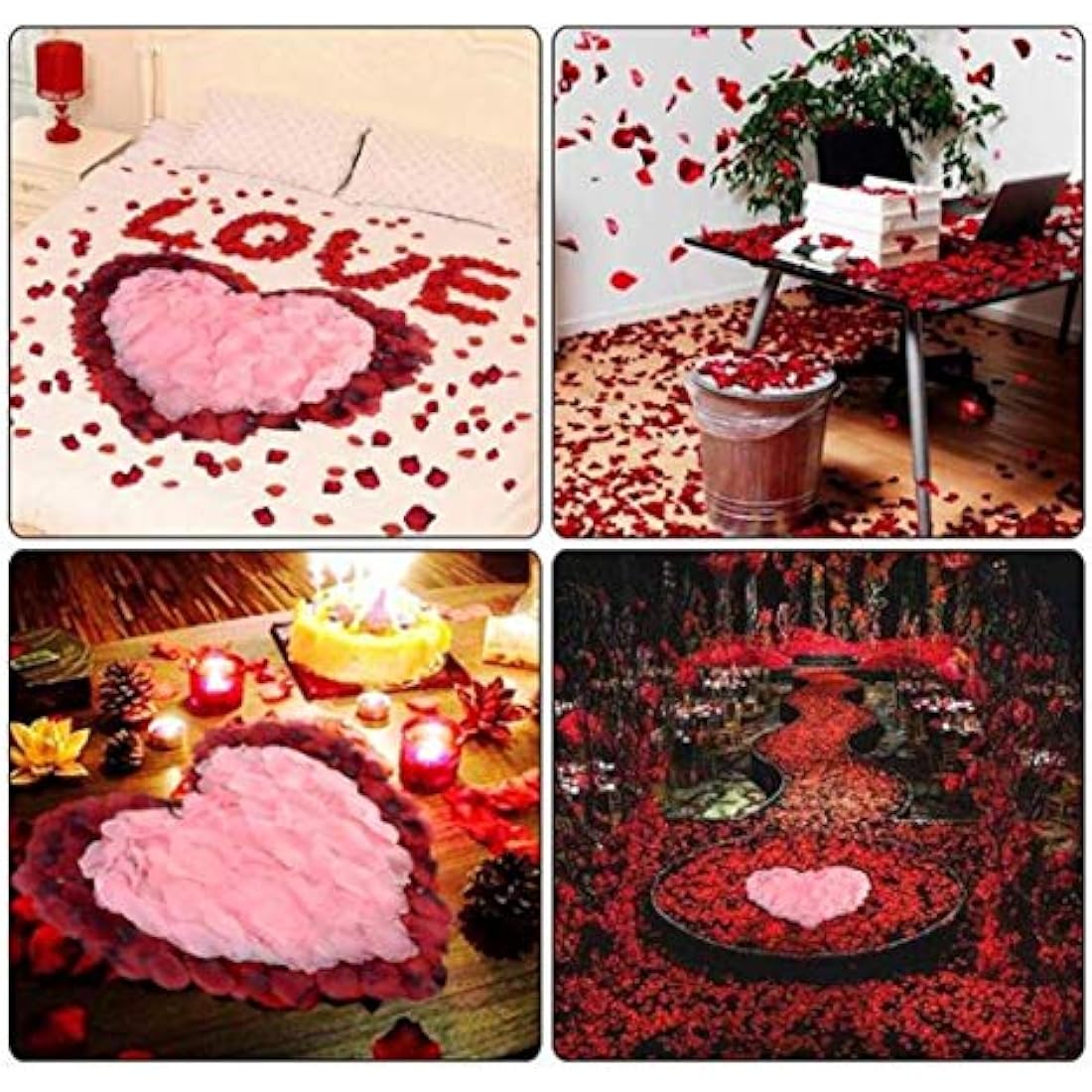 RuiChy 1000pcs Pink Silk Artificial Rose Petals for Wedding Decoration