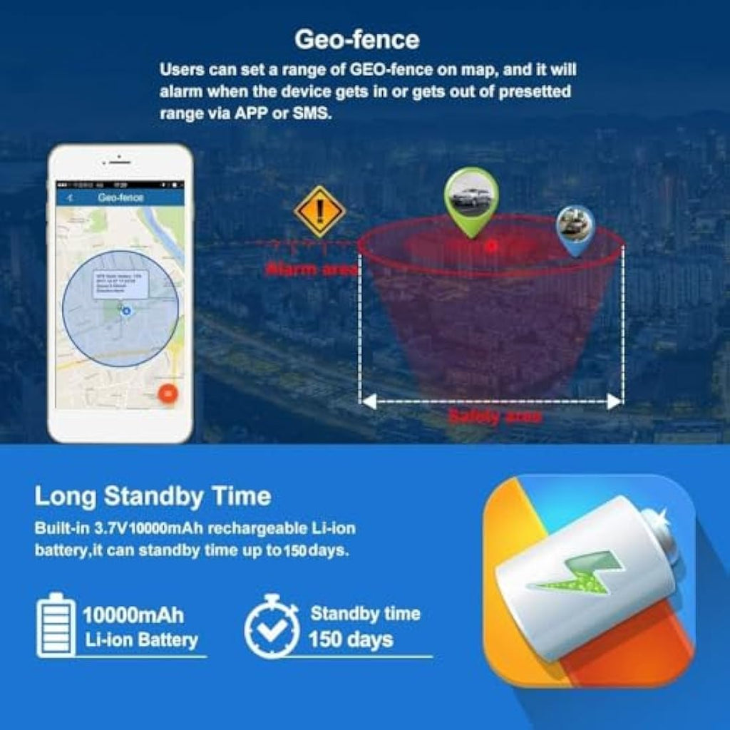 Winnes 4G Magnetic GPS Tracker – 150-Day Standby Anti-Theft Car Locator