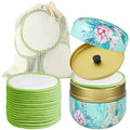 Jolof Store Reusable Bamboo Cotton Makeup Remover Pads with Metal Box