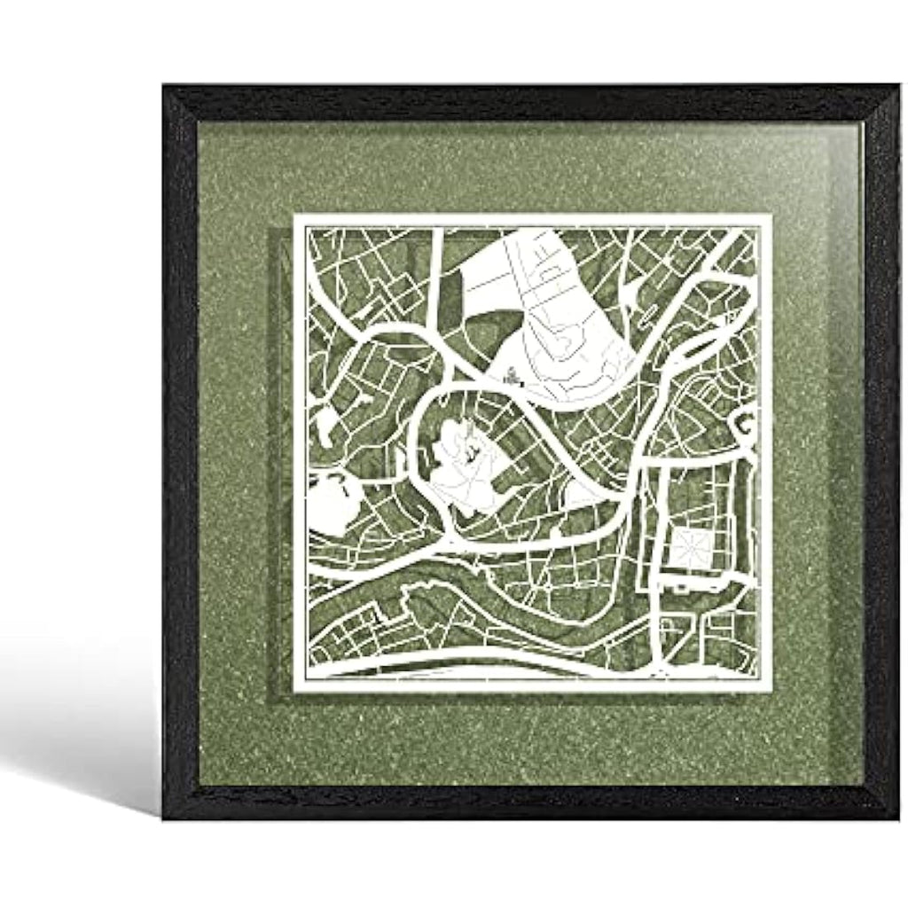 Bristol Paper Cut Map Art - O3 Design Studio Framed Wall Decor