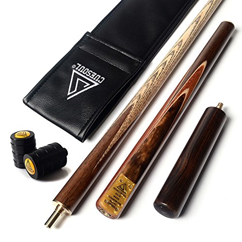 CUESOUL 57" Handcrafted 3/4 Snooker Cue | Ash Wood & Leatherette Bag