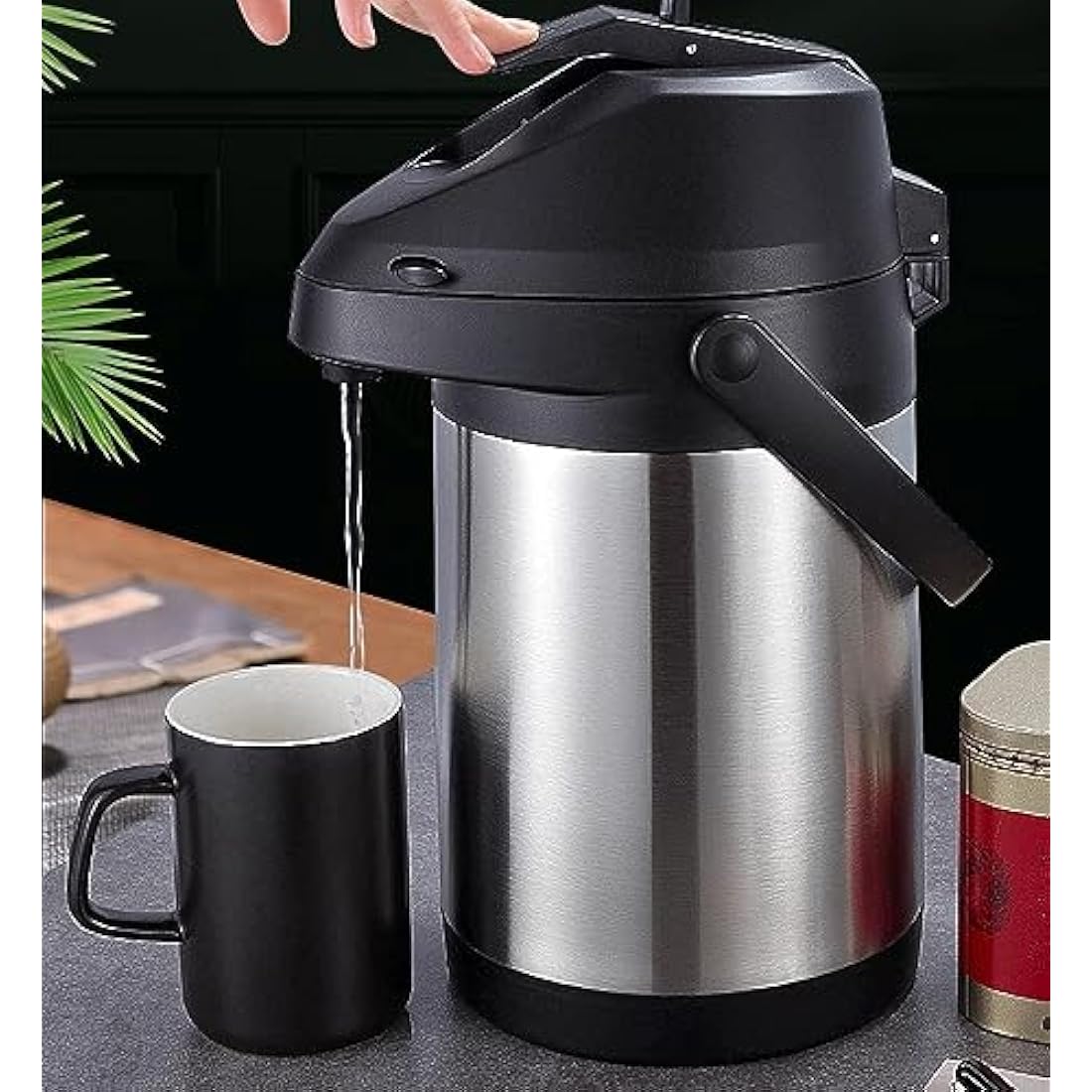 SAUNUOWL 4L Airpot Coffee Dispenser – Insulated Stainless Steel Carafe