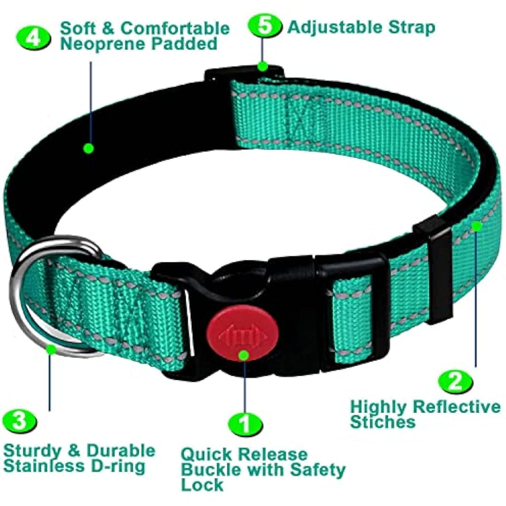 Reflective Dog Collar – Padded Durable Nylon Pet Collar