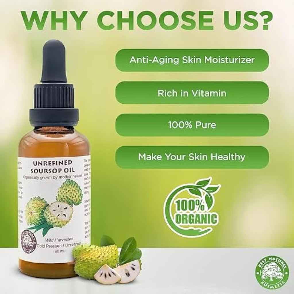 Organic Soursop Oil – Cold Pressed Virgin Graviola, 4 fl oz