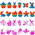 24Pcs Easter Pop Fidget Toy Keychains | Basket Stuffers