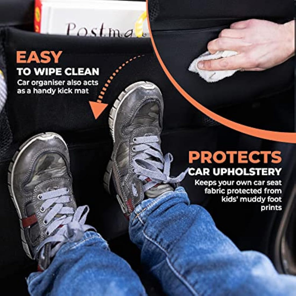 Huckaboo Car Seat Organiser – Kids Backseat Storage with Tablet Holder