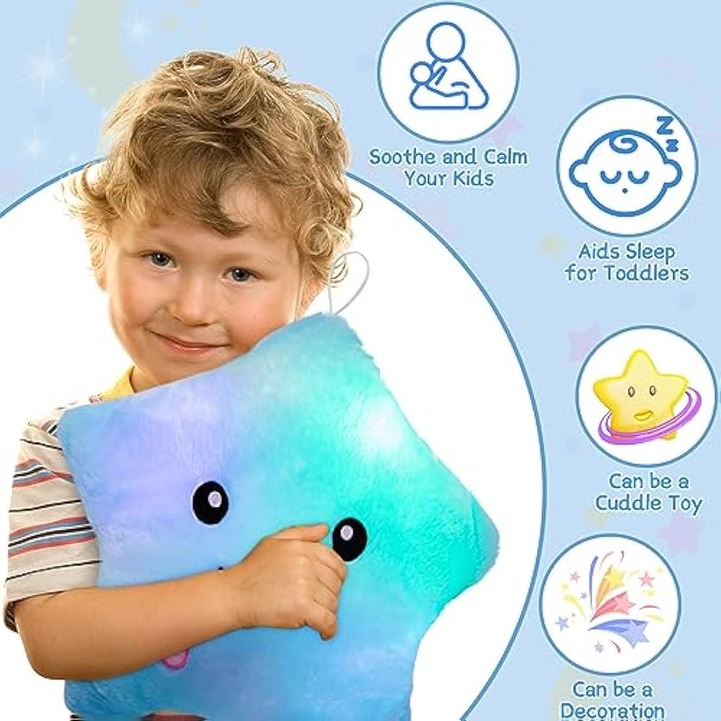 NYOBABE Light Up Star Sensory Plush – Autism Sleep Aid Toy for Kids, Blue