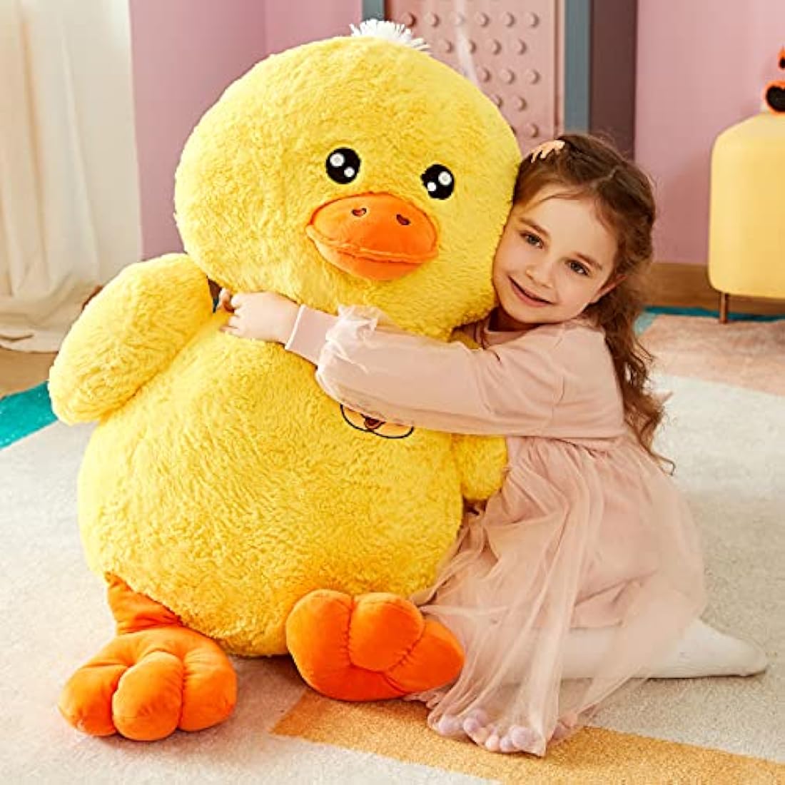 IKASA Giant Duck Stuffed Animal – 50cm Soft Kawaii Plush Toy for Kids