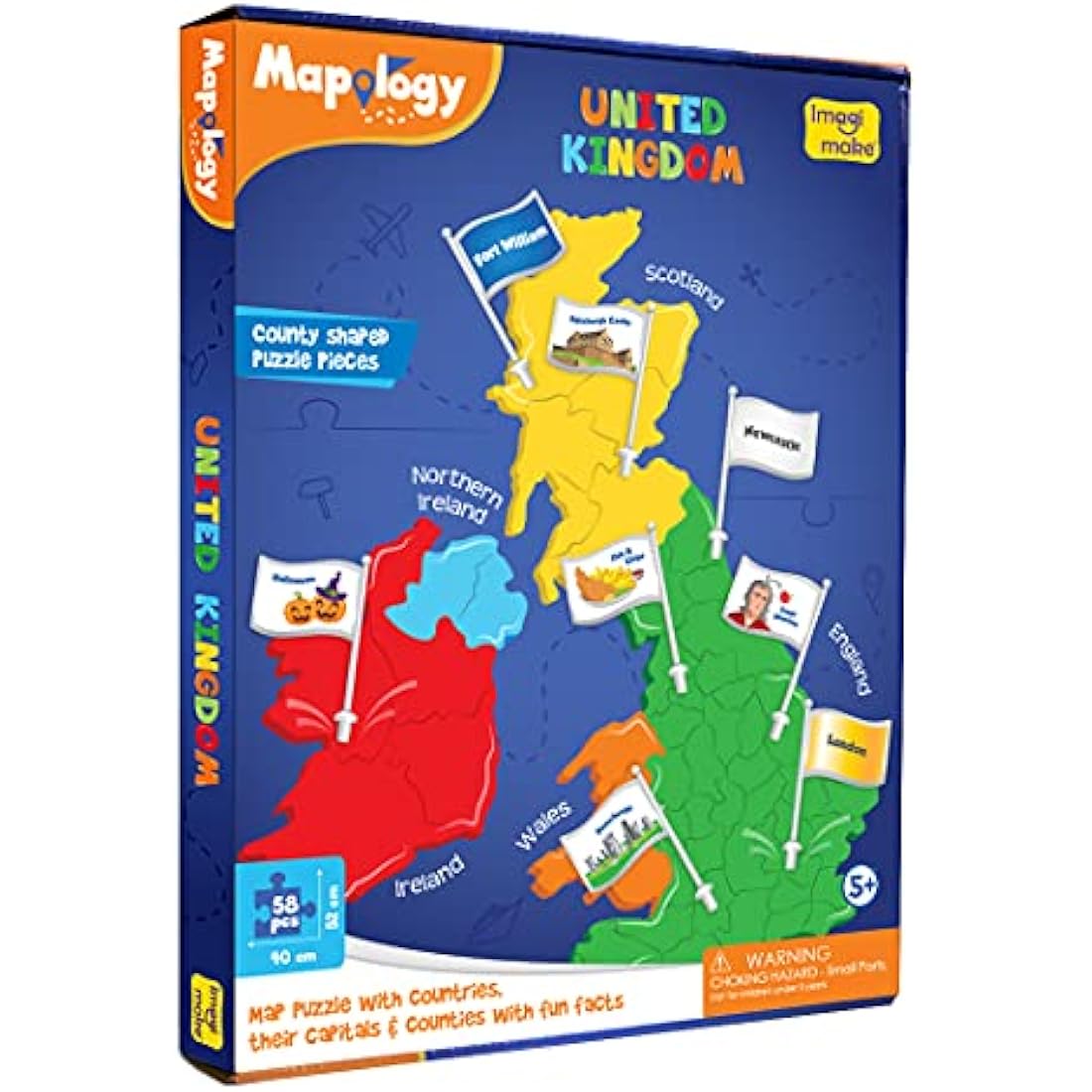 Imagimake Mapology UK & Ireland Jigsaw Puzzle – Educational Geography Toy