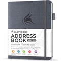 Clever Fox Address Book with Tabs – Pocket PU Leather Contact Organizer