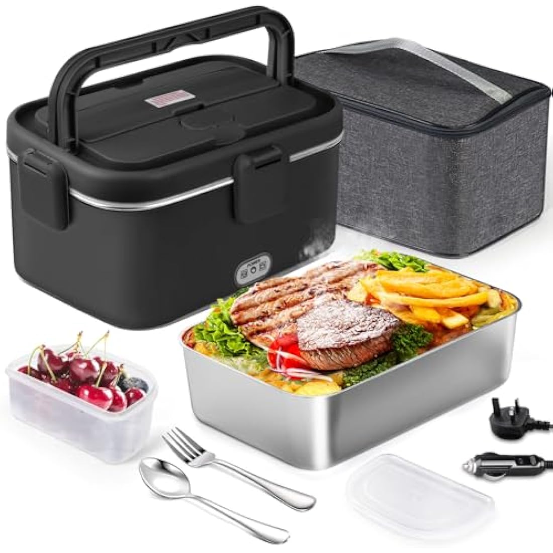 AUTOPkio 1.8L Electric Lunch Box – 80W Heated Food Warmer for Car & Office