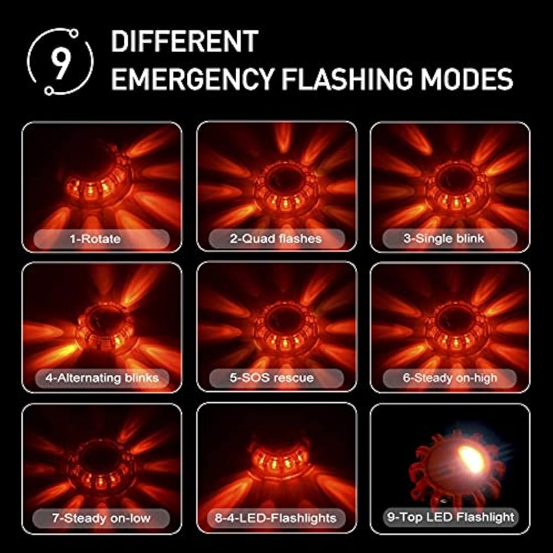 Kitgo LED Road Flares – 3 Pack Magnetic Emergency Safety Warning Lights
