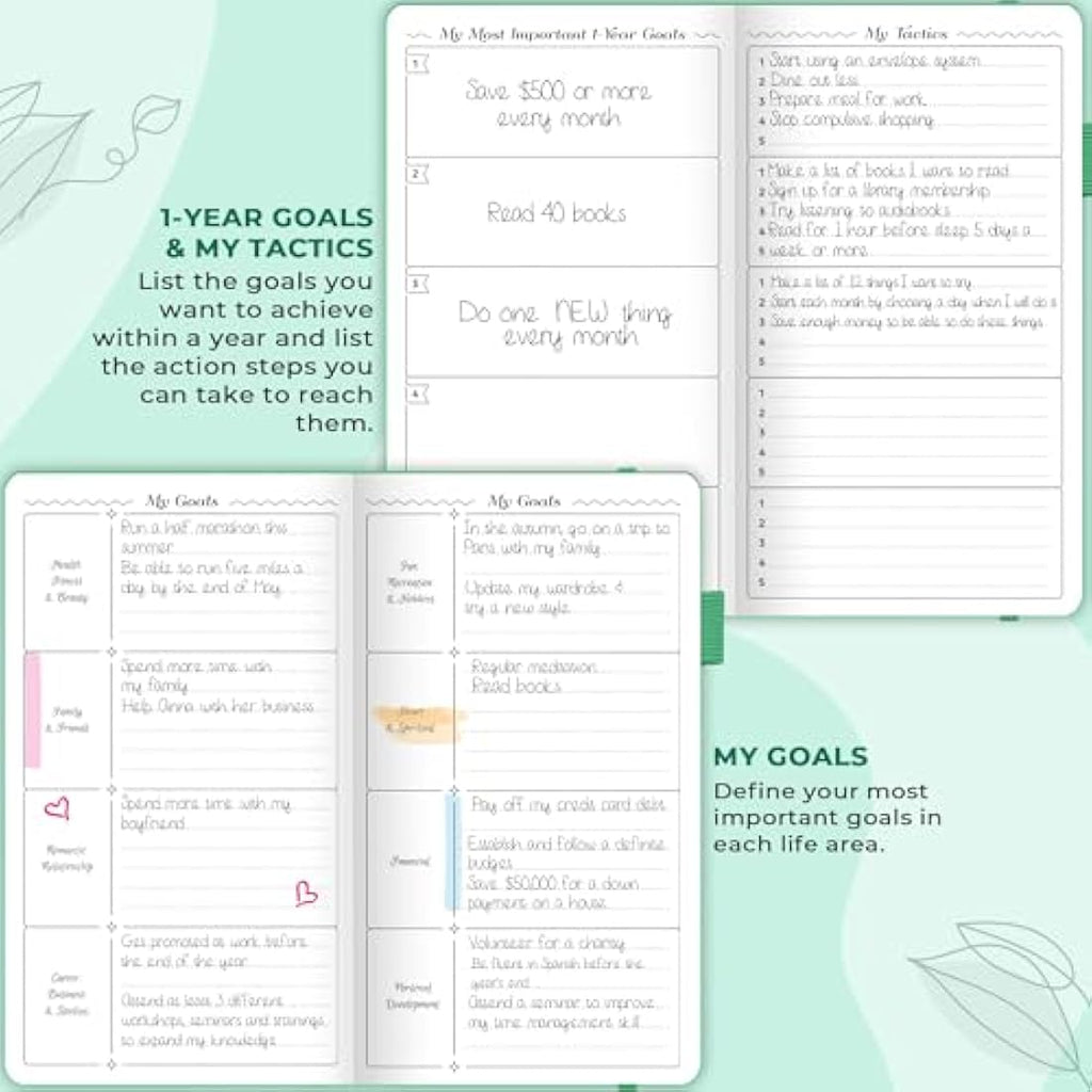 GoGirl Pocket Weekly Planner – Undated Goal Organizer, Emerald Green