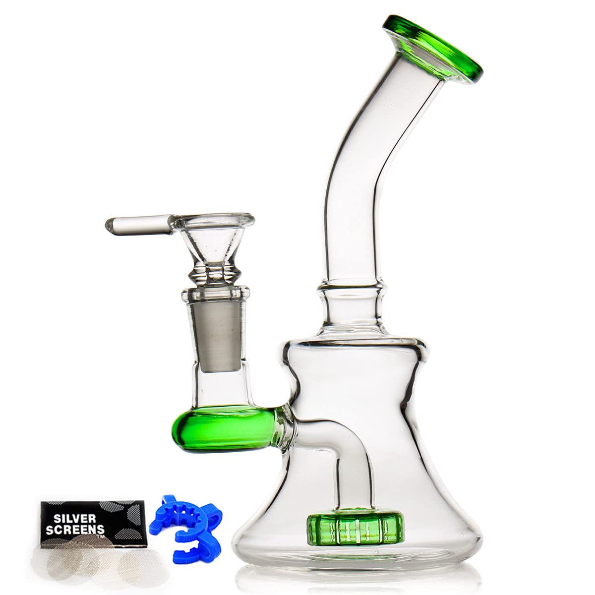 Glass Bong – 6" Borosilicate Water Pipe with Ice Catcher