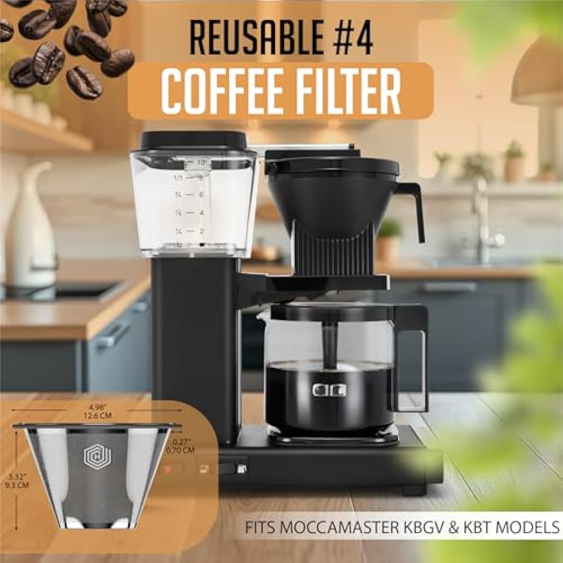 HEXNUB Reusable #4 Coffee Filter for Technivorm Moccamaster - Stainless Steel