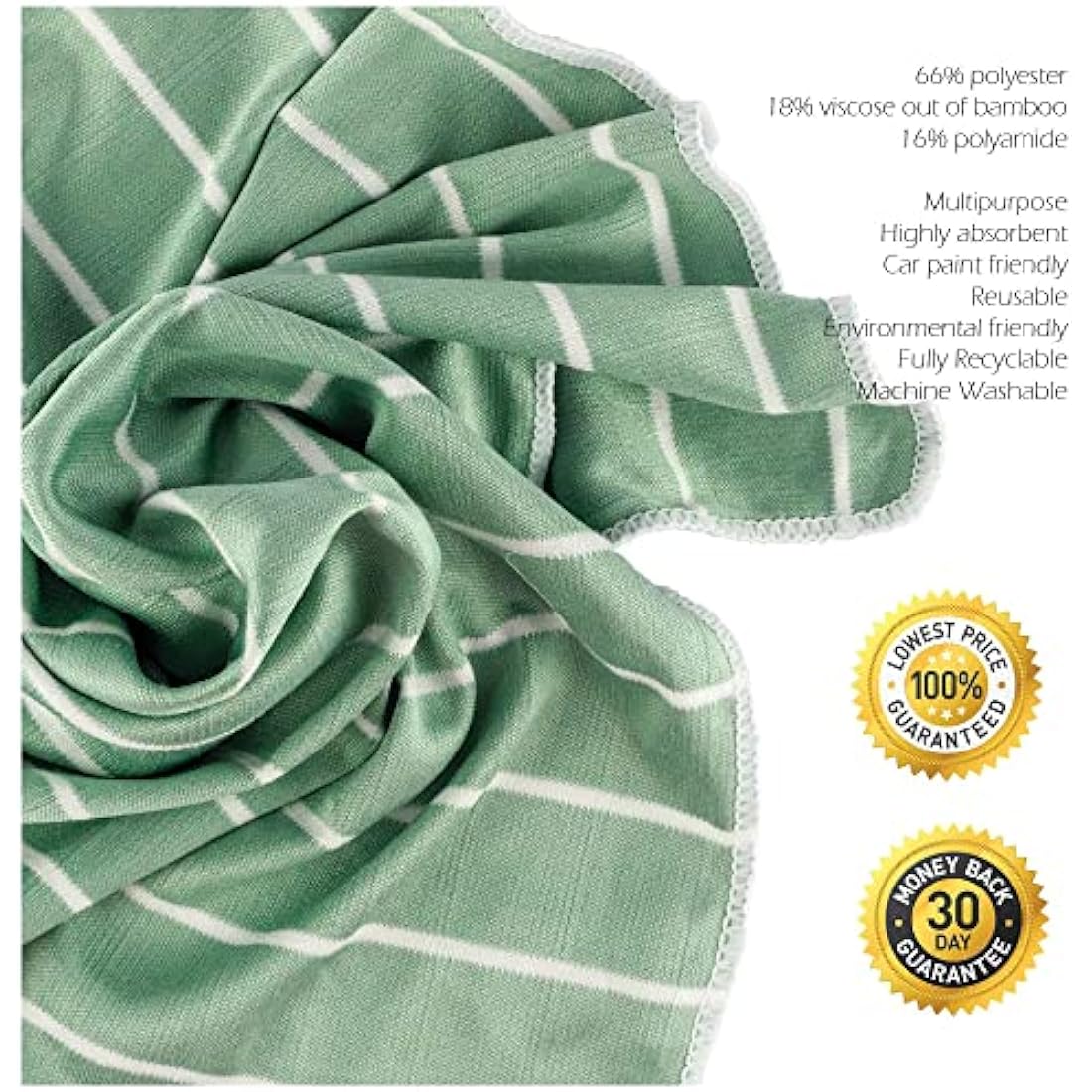 Bamboo Cleaning Cloths – 12 Pack Antibacterial & Streak-Free