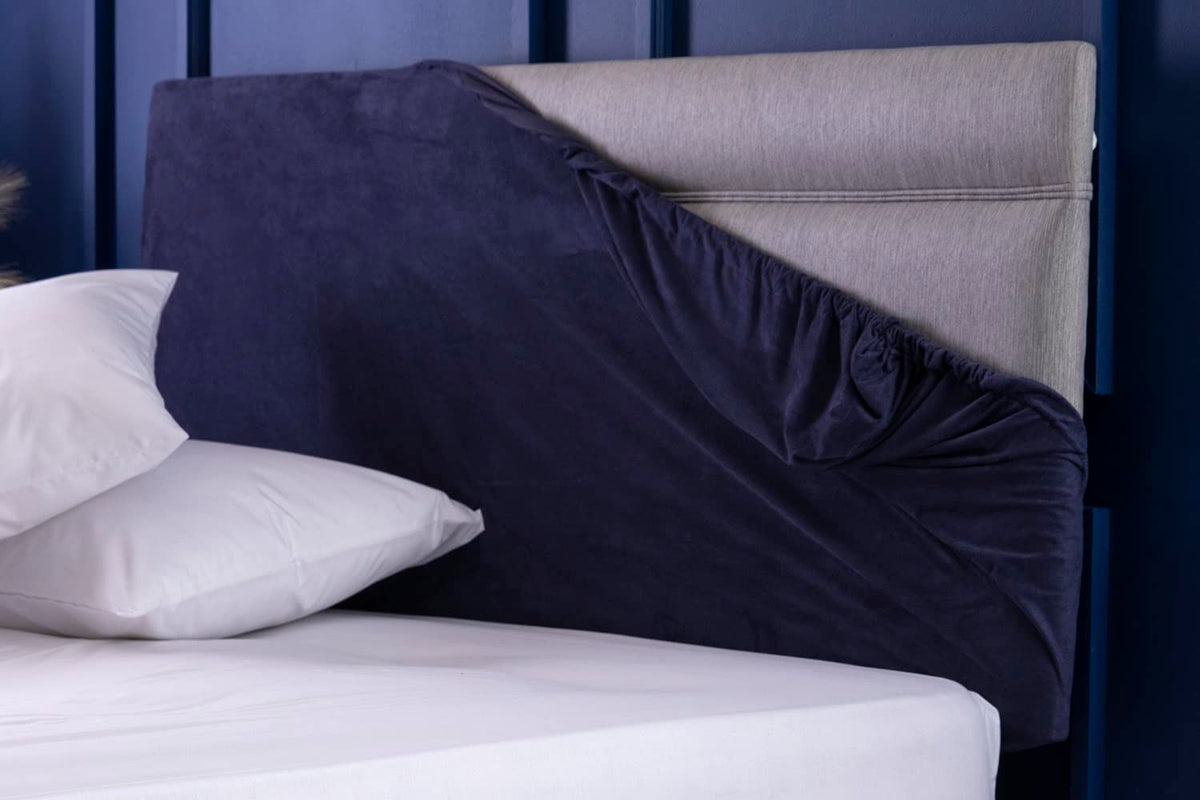 Belledorm Faux Suede Headboard Cover Wrap Navy, Single