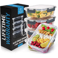 Zulay Kitchen 5-Pack Leak-Proof Glass Food Storage Containers - 36 oz