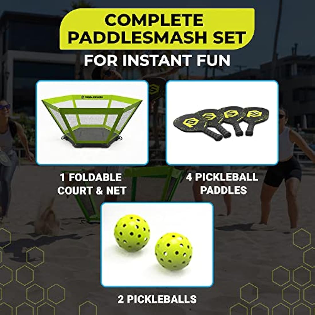 PaddleSmash Outdoor Game Set – Pickleball & Roundnet Fusion Kit