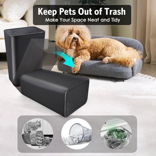 Kssvzz 3-Pack 10L Slim Bathroom Bins with Lid | Black Plastic Waste Bin