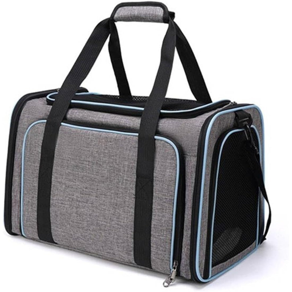 Expandable Pet Carrier – Large Travel Bag with Fleece Bed