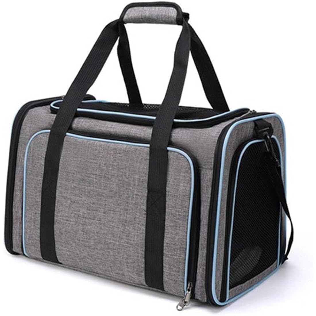 Expandable Pet Carrier – Large Travel Bag with Fleece Bed
