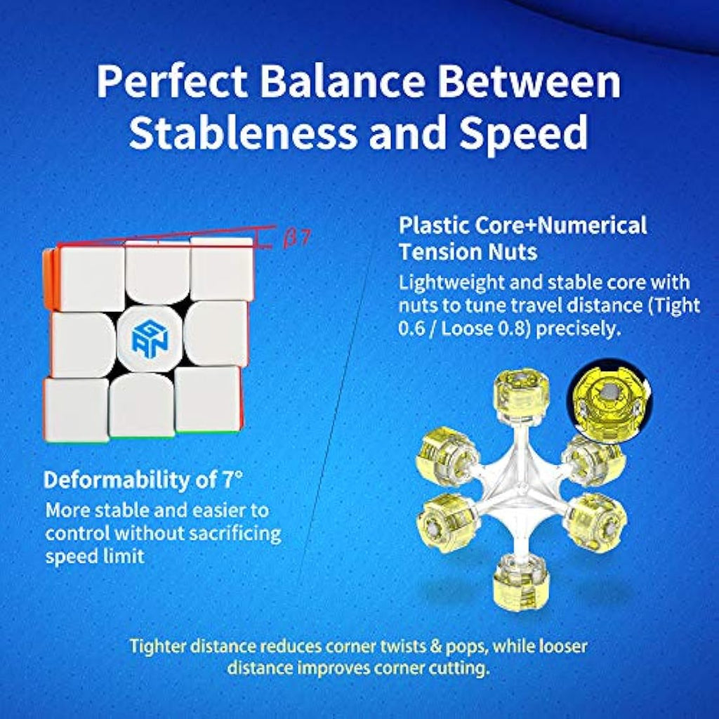 GAN 356 RS 3x3 Speed Cube – Professional Stickerless Puzzle Cube
