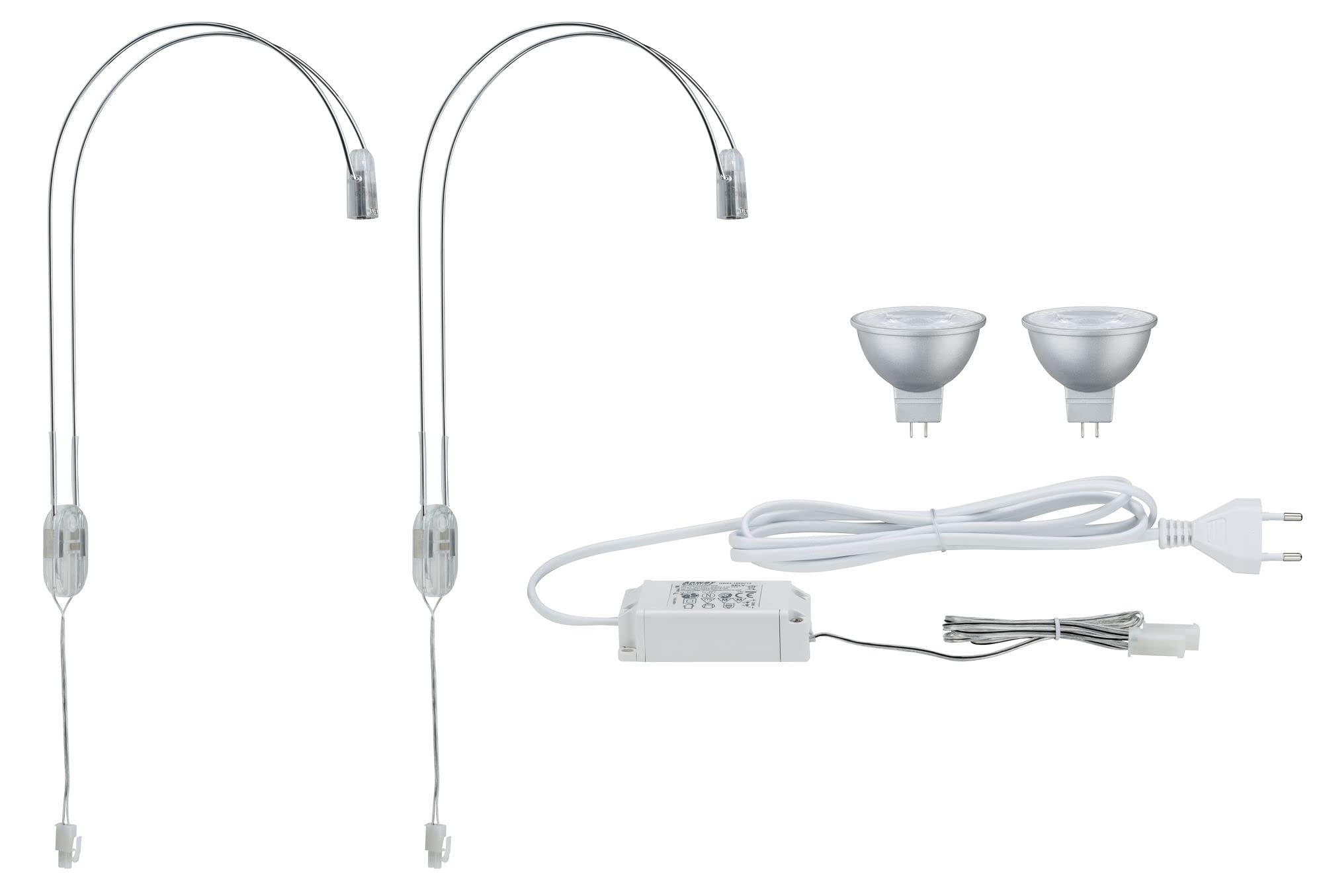 Paulmann Galeria LED Mirror Light | Chrome Bathroom Lamp 2x4W Warm White