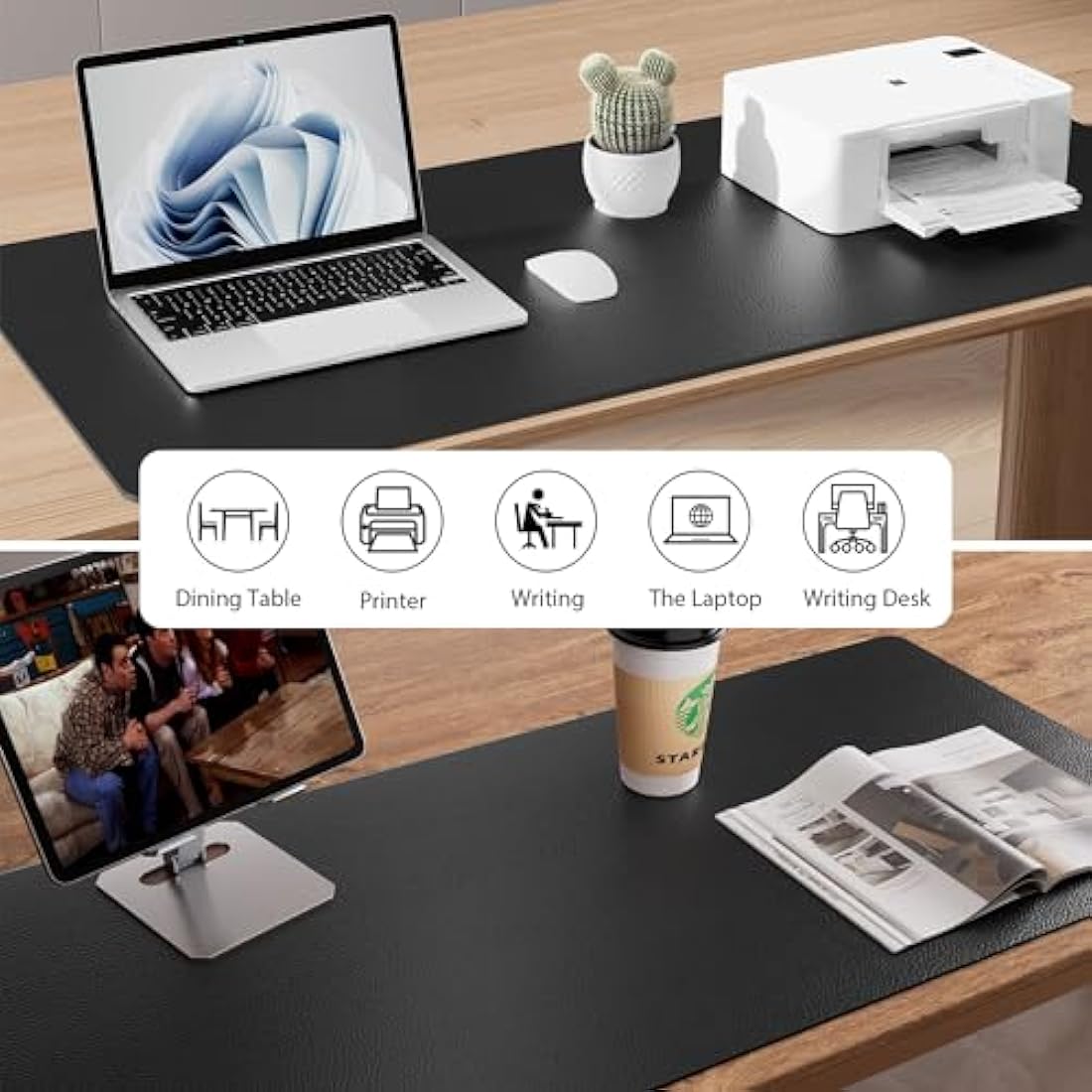 Jolof Store Leather Desk Pad – Non-Slip Waterproof Office Mat, Black