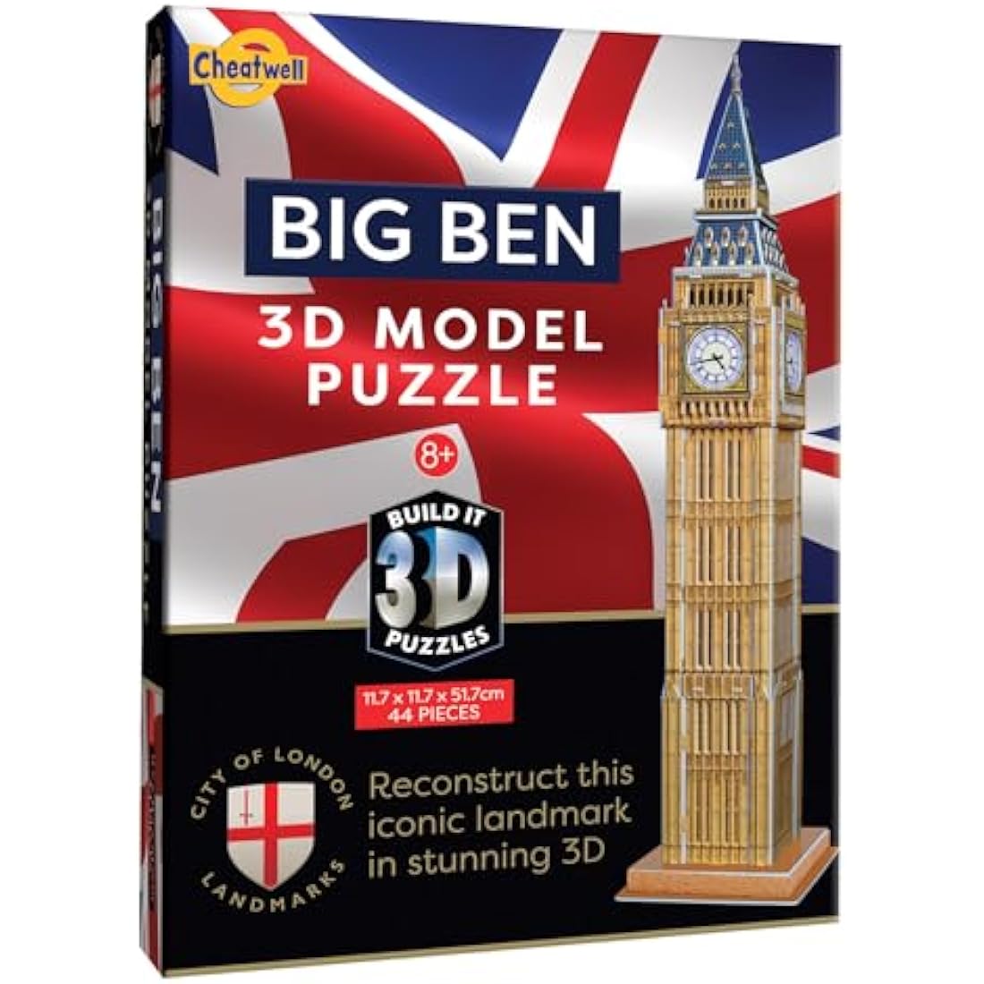 Cheatwell Games Yorkie 3D Puzzle Model Kit – 44 Piece Landmark Set