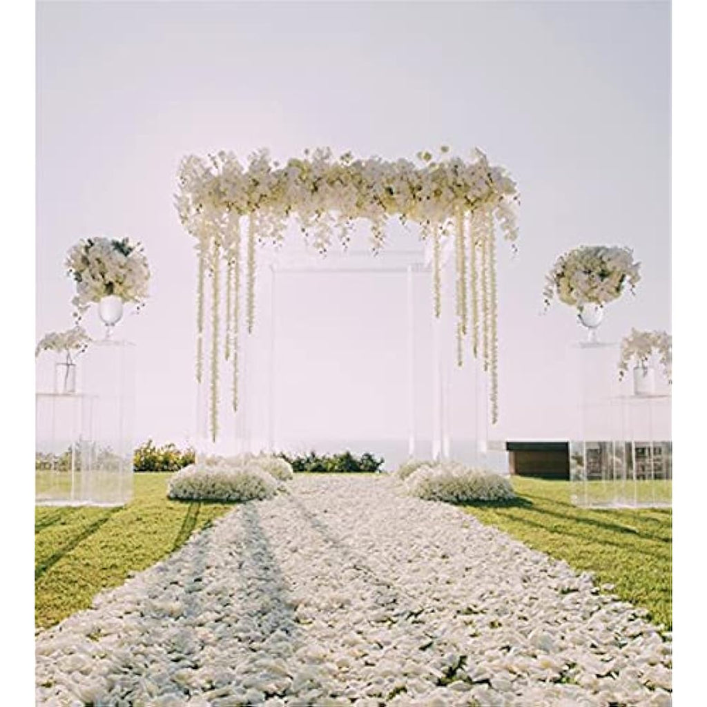 RuiChy 1000pcs White Silk Artificial Rose Petals for Wedding Decor