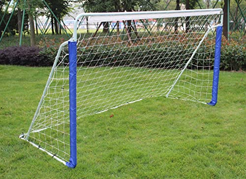 FUNJEPE 8ft Portable Steel Soccer Goal | Weatherproof Garden Football Net
