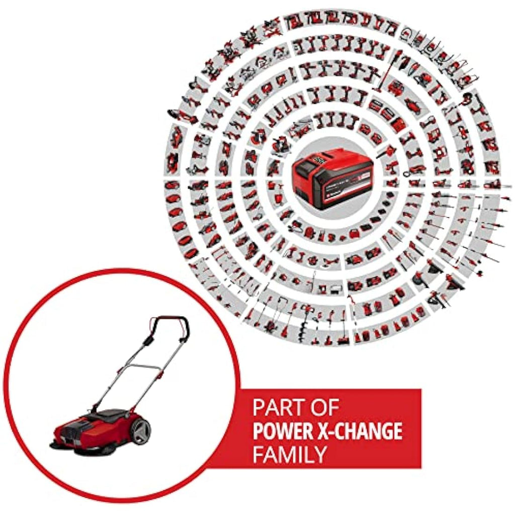 Einhell 18V Cordless Push Sweeper – 610mm Width Debris & Leaf Collector
