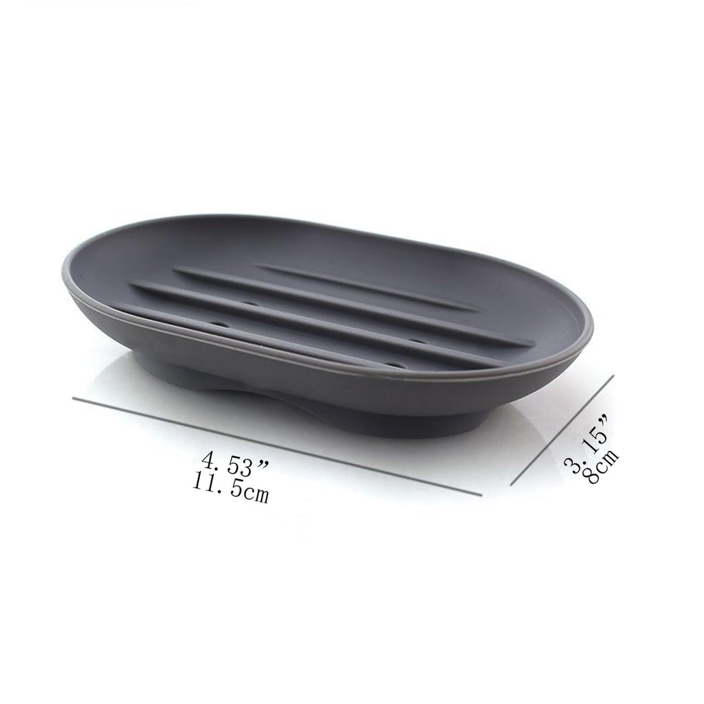 Lansonee 2PCS Silicone Soap Dish, Anti-Slip & Self-Draining Soap Holder, Flexible & Portable Shower Box, Soft & Durable for Kitchen