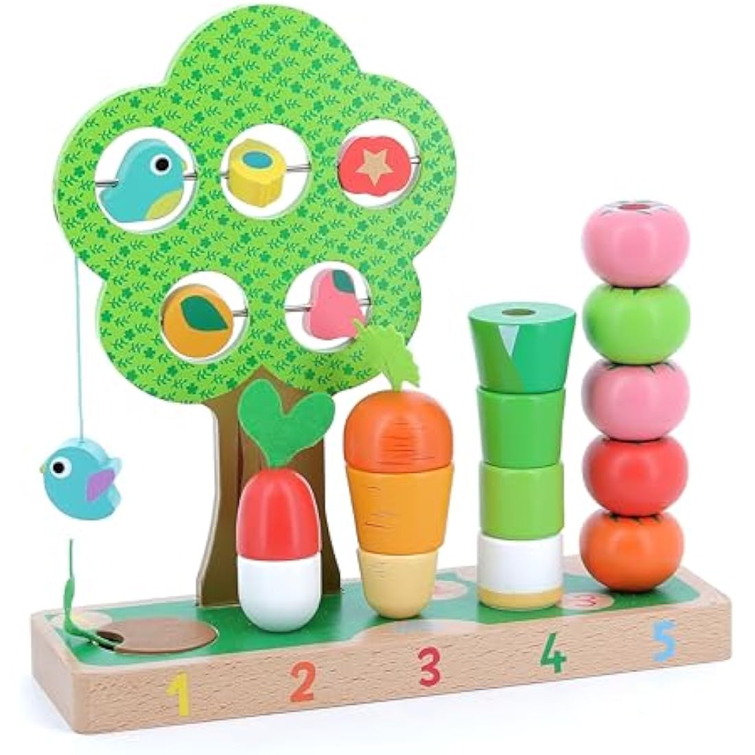 Vilac Wooden Vegetable Counting Game – Montessori Educational Toy