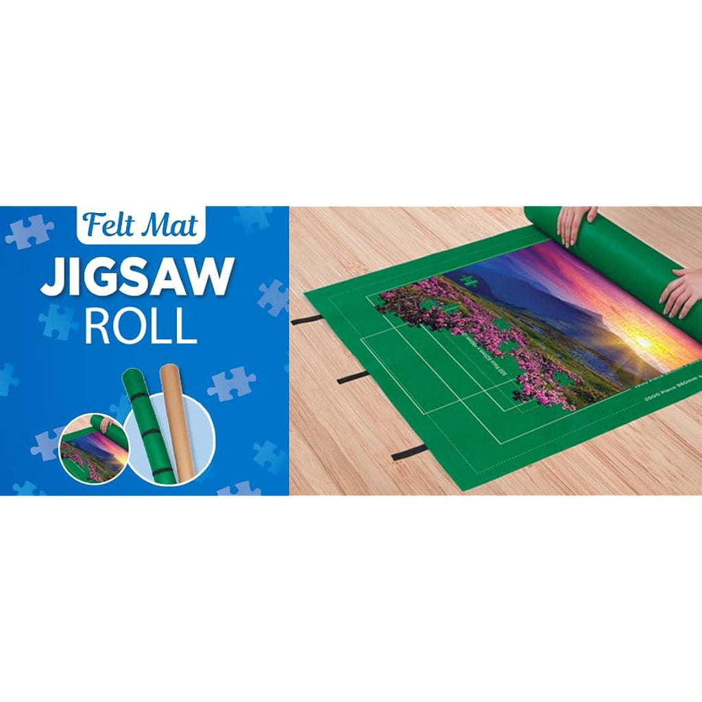 Hinkler Felt Jigsaw Puzzle Roll Mat – Storage for Up to 2000 Pieces