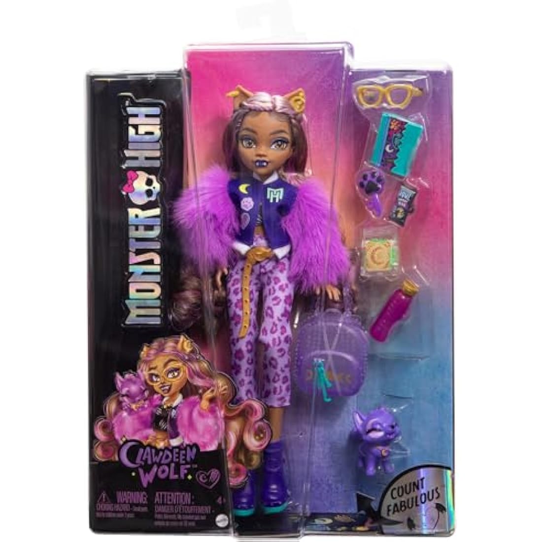Monster High Clawdeen Wolf Fashion Doll with Pet Crescent and Accessories