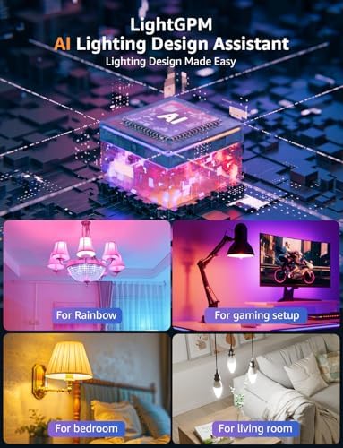 Lepro E14 AI Smart Bulb – RGBCCT Music Sync WiFi Candle Light, 4 Pack