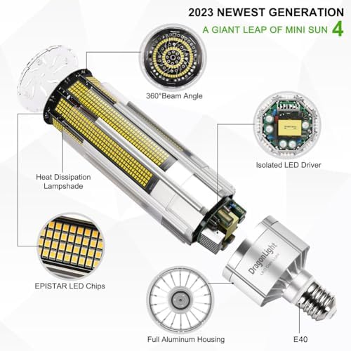 DragonLight 240W LED Corn Bulb | 32,400LM E40 Mogul Base 5000K Daylight