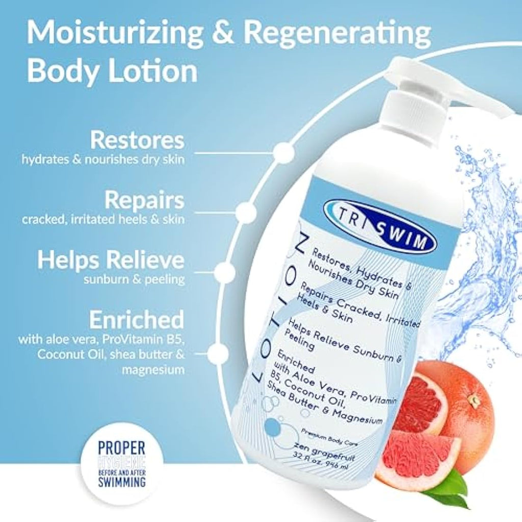 TRISWIM After Swim Body Lotion – Chlorine Neutralizing Magnesium (946ml)