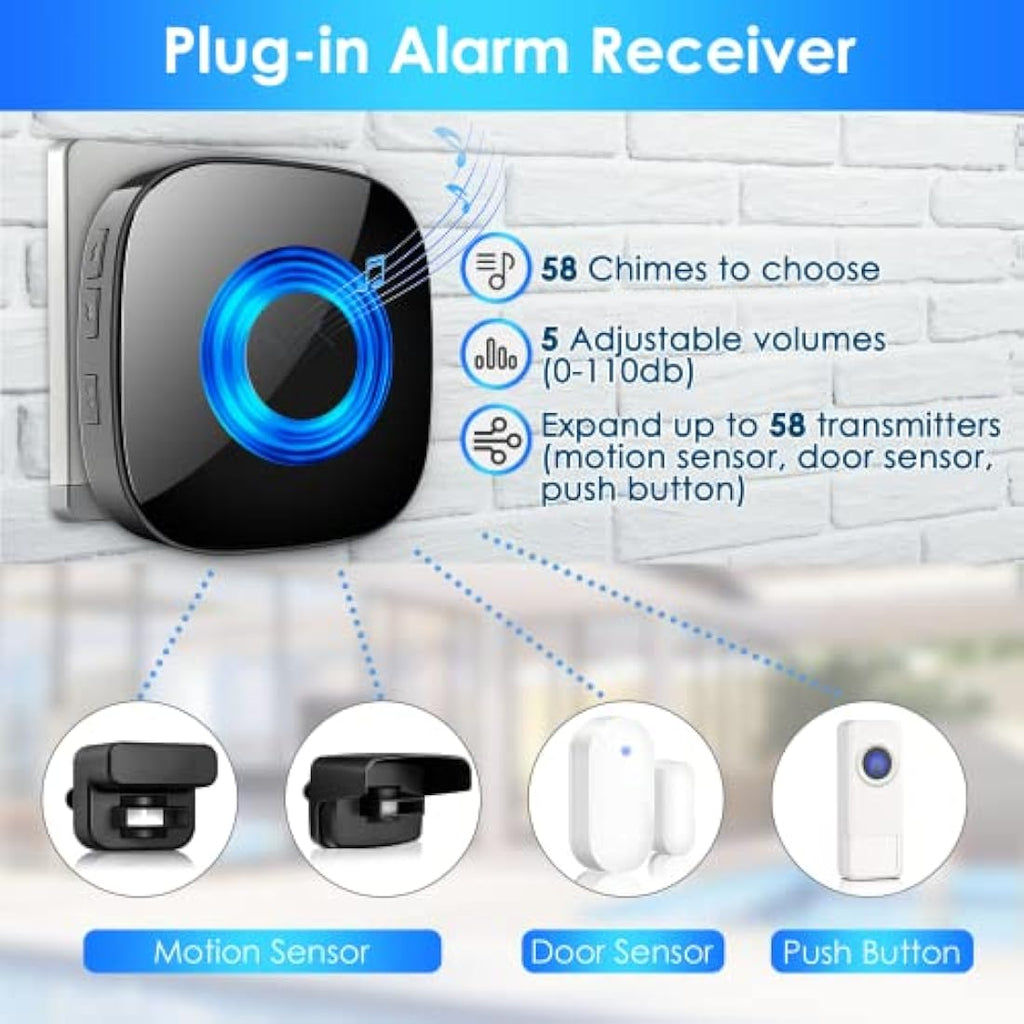 PHYSEN Wireless Driveway Alarm – 650ft Long Range Motion Sensor System
